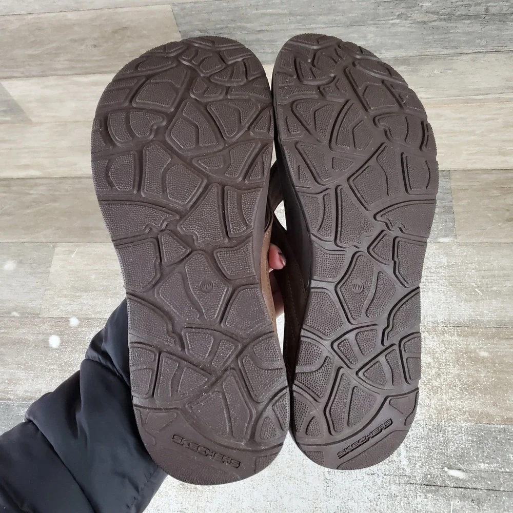 Skechers Patino Marlee Mens Flip Flop Sandals Sz 13 Chocolate Slip On Open Toe